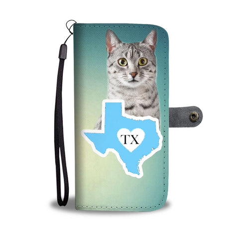 Egyptian Mau Cat Print Wallet Case-Free Shipping-TX State