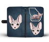Sphynx Cat Print Wallet Case-Free Shipping-GA State