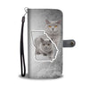 British Shorthair Cat Print Wallet Case-Free Shipping-GA State