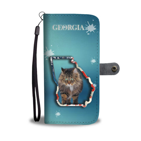 Norwegian Forest cat Print Wallet Case-Free Shipping-GA State
