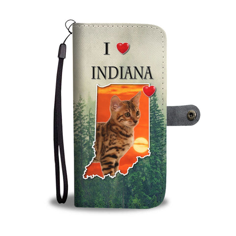 Cute Bengal Cat Print Wallet Case-Free Shipping-IN State