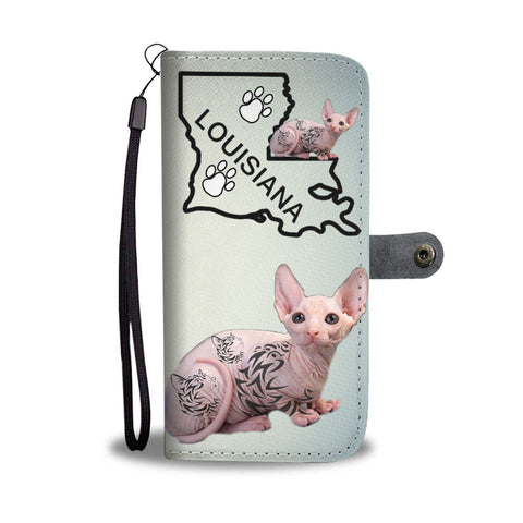 Sphynx Cat Print Wallet Case-Free Shipping-LA State