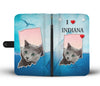 Russian Blue Cat Print Wallet Case-Free Shipping-IN State
