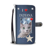 Cute Russian Blue Cat Print Wallet Case-Free Shipping-IN State