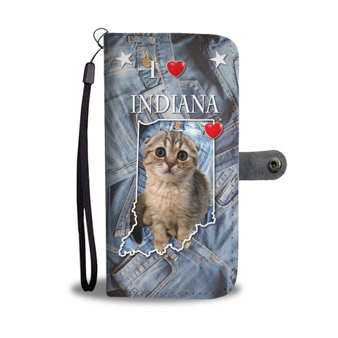 Cute Scottish Fold Cat Print Wallet Case-Free Shipping-IN State
