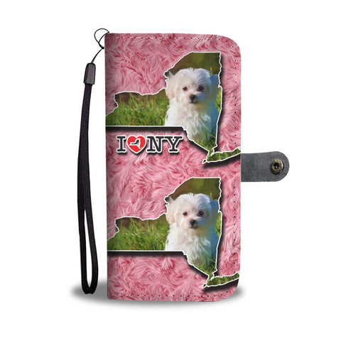 Cute Maltese Dog Print Wallet Case-Free Shipping-NY State