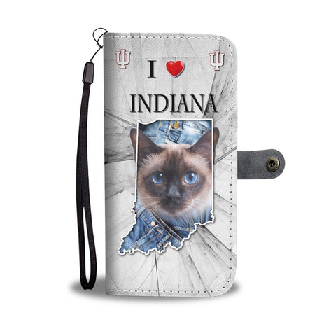 Siamese Cat Print Wallet Case Print-Free Shipping-IN State