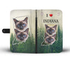Lovely Siamese Cat Print Wallet Case Print-Free Shipping-IN State