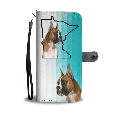 Boxer Dog Print Wallet Case-Free Shipping-MN State