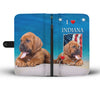 Bloodhound Print Wallet Case-Free Shipping-IN State