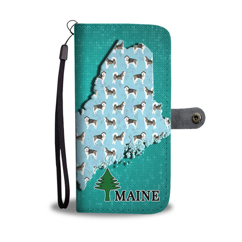 Alaskan Malamute Dog Pattern Print Wallet Case-Free Shipping-ME State