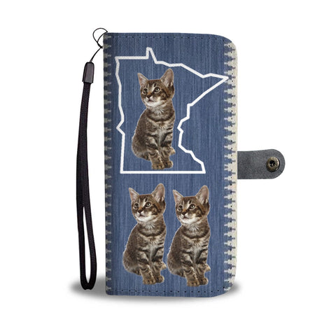 Manx Cat Print Wallet Case-Free Shipping-MN State