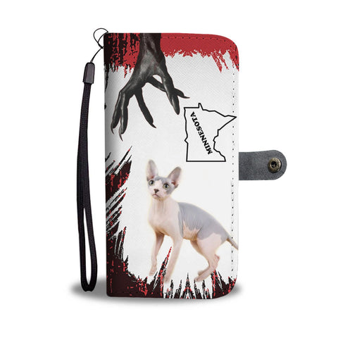 Sphynx Cat Print Wallet Case-Free Shipping-MN State