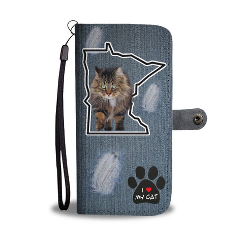 Norwegian Forest cat Print Wallet Case-Free Shipping-MN State