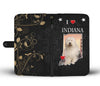 Old English Sheepdog On Black Print Wallet Case-Free Shipping-IN State