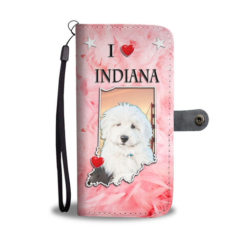 Cute Old English Sheepdog Print Wallet Case-Free Shipping-IN State