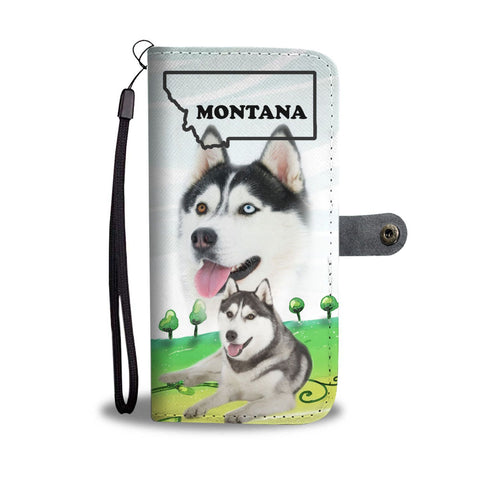 Siberian Husky Print Wallet Case-Free Shipping-MT State