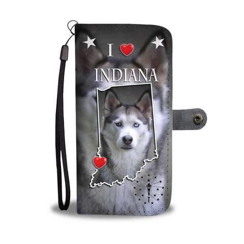 Cute Siberian Husky Print Wallet Case-Free Shipping-IN State