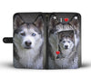 Cute Siberian Husky Print Wallet Case-Free Shipping-IN State