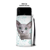Russian Blue Cat Print Wallet Case-Free Shipping-MT State