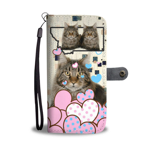 Maine Coon Cat Print Wallet Case-Free Shipping-MT State
