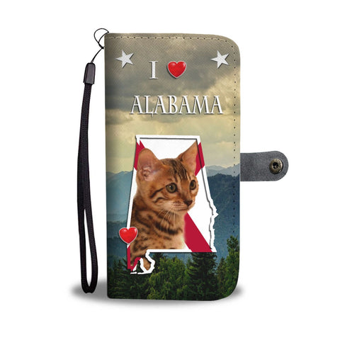 Bengal Cat Print Wallet Case-Free Shipping-AL State