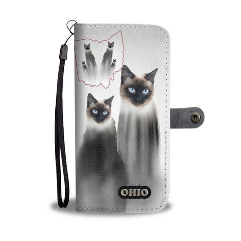 Siamese cat Print Wallet Case-Free Shipping-OH State