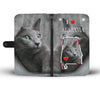 Russian Blue Cat Print Wallet Case-Free Shipping-AL State