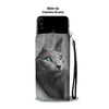 Russian Blue Cat Print Wallet Case-Free Shipping-AL State