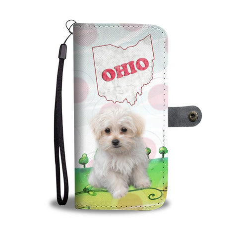 Cute Maltese Dog Print Wallet Case-Free Shipping-OH State