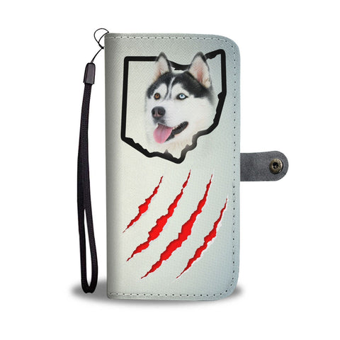 Amazing Siberian Husky Print Wallet Case-Free Shipping-OH State