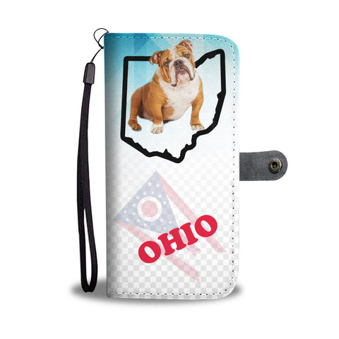 Bulldog Print Wallet Case-Free Shipping-OH State
