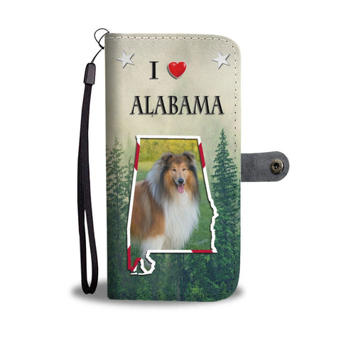 Rough Collie Print Wallet Case-Free Shipping-AL State