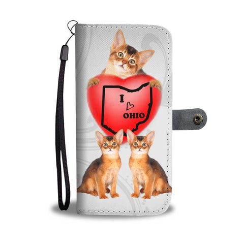 Abyssinian Cat Print Wallet Case-Free Shipping-OH State