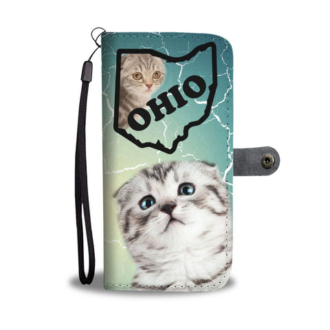 Scottish Fold Cat Print Wallet Case-Free Shipping-OH State