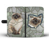 Himalayan Cat Stone Pattern Print Wallet Case-Free Shipping-OH State