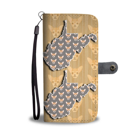 Cute Chihuahua Dog Pattern Print Wallet Case-Free Shipping-WV State