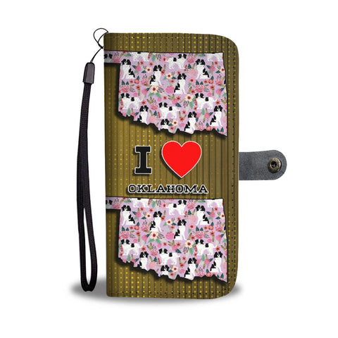 Japanese Chin Dog Floral Print Wallet Case-Free Shipping-OK State