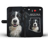 Lovely Border Collie Print Wallet Case-Free Shipping-AZ State