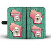 Cute Samoyed Dog Print Wallet Case-Free Shipping-WI State