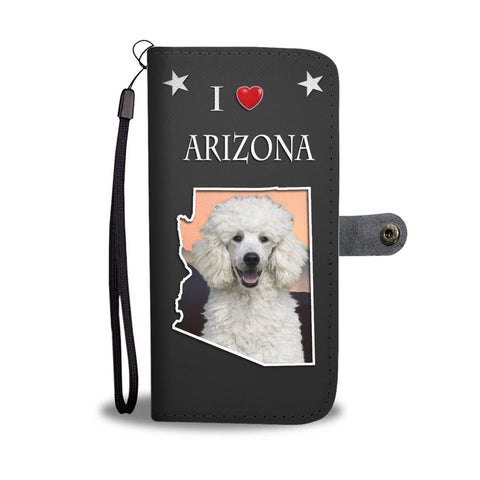 Cute Poodle On Black Print Wallet Case-Free Shipping-AZ State