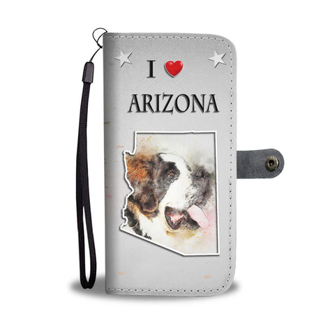 St. Bernard Dog Print Wallet Case-Free Shipping-AZ State