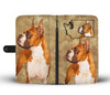 Boxer Dog Print Wallet Case-Free Shipping-WA State