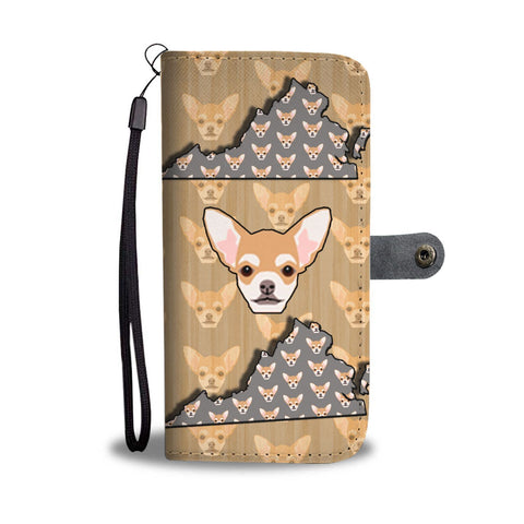 Chihuahua Dog Pattern Print Wallet Case-Free Shipping-VA State