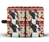 Cute Boston Terrier Christmas Print Wallet Case-Free Shipping