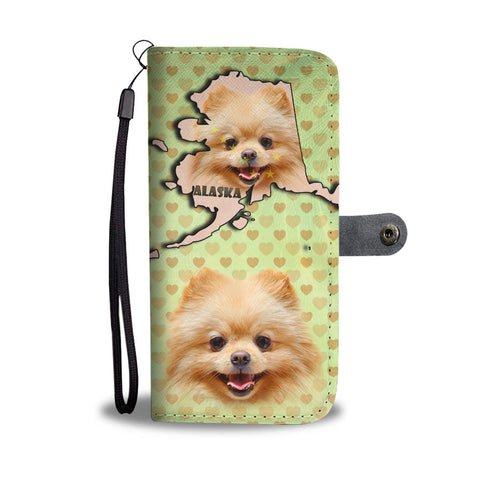 Lovely Pomeranian Dog Print Wallet Case-Free Shipping-AK State