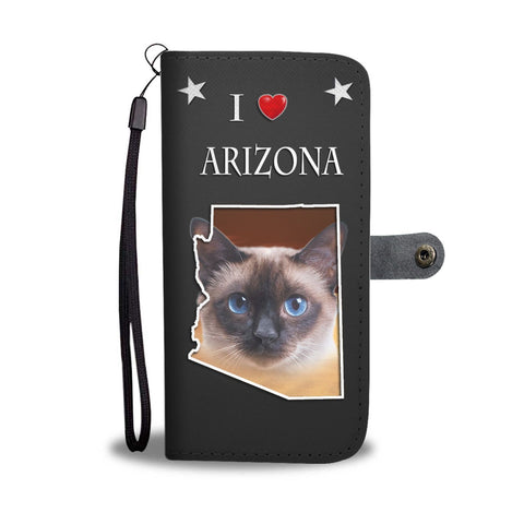 Siamese Cat Print Wallet Case Print-Free Shipping-AZ State
