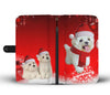 Cute Maltese Christmas Print Wallet Case-Free Shipping
