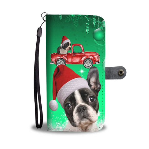 Boston Terrier Christmas Print Wallet Case-Free Shipping
