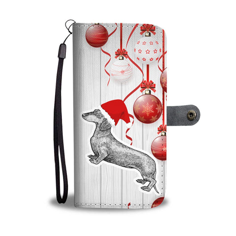 Dachshund Dog Christmas Print Wallet Case-Free Shipping